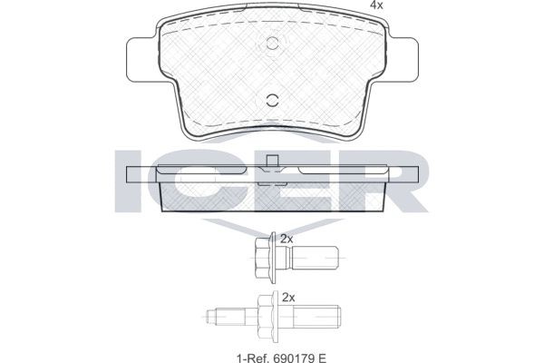 Original 181853 ICER Set of brake pads CITROËN