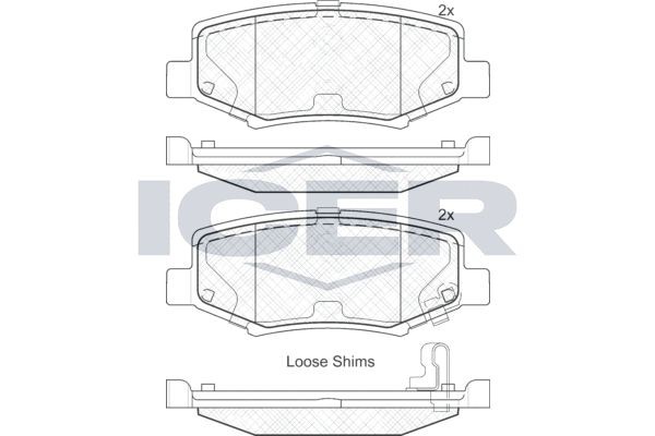 181909 ICER Brake pad set DODGE incl. wear warning contact, Axle Vers.: Rear