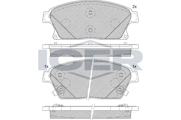 181939-202 ICER Brake pad set NISSAN incl. wear warning contact, Axle Vers.: Front