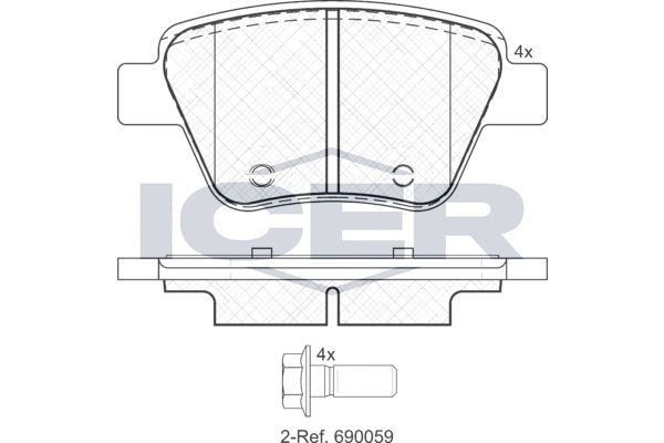 Original ICER 24563 Brake pad kit 181967 for VW PASSAT