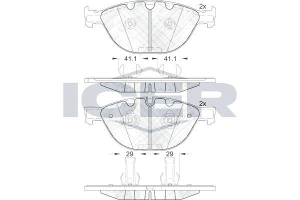 Original ICER 23791 Brake pad kit 181972 for BMW 5 Series
