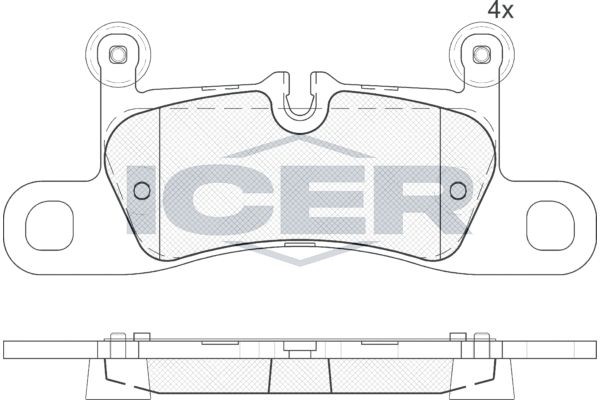 24721 ICER Axle Vers.: Rear Height: 76,1mm, Width: 187,5mm, Thickness: 17,2mm Brake pads 181987 buy