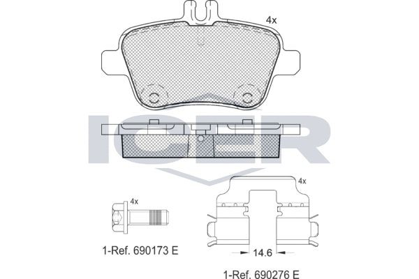 Original 182039 ICER Brake pad kit MERCEDES-BENZ