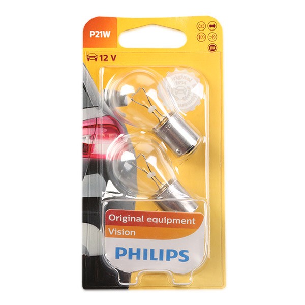 PHILIPS 12498B2 Bulb, indicator 12V 21W, P21W, Ball-shaped lamp