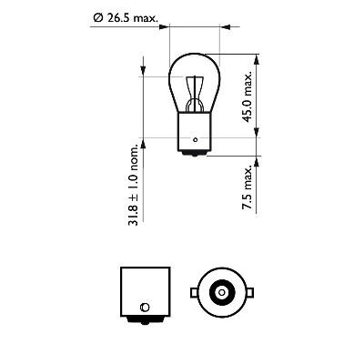 Ampoule P21W auto-clignotante 6 ou 12V