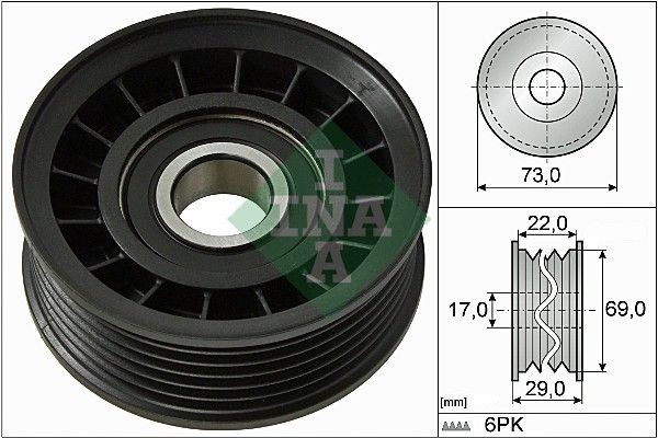Great value for money - INA Deflection / Guide Pulley, v-ribbed belt 532 0649 10
