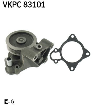 SKF VKPC 83101 Water pump with gaskets/seals, Plastic, for v-ribbed belt use
