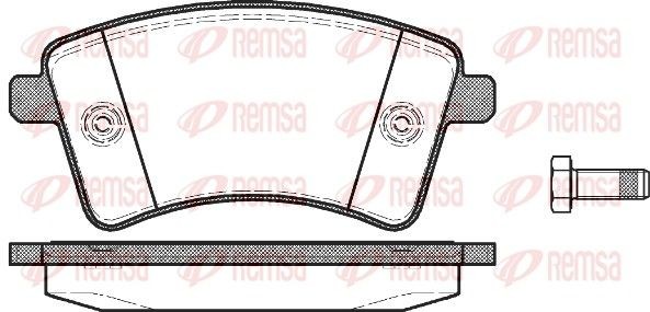 REMSA 1351.00 Brake pad set Front Axle, with adhesive film, with bolts/screws, with accessories