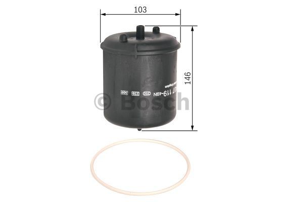 F026407119 Oil filter P 7119 BOSCH with seal, Centrifuge
