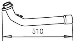 DINEX 48155 Exhaust Pipe Length: 512mm, Front, 80mm, Euro 5, 80mm