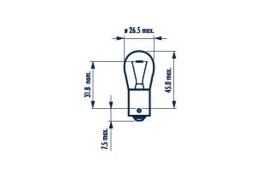 17511 Bulb, tail fog light 17511 NARVA BA15s, Socket Bulb, 12V, 18W