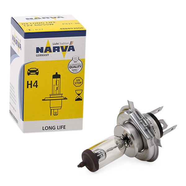 48889 NARVA Long Life H4 Bulb, spotlight H4 12V 60/55W P43t-38 ▷ AUTODOC  price and review