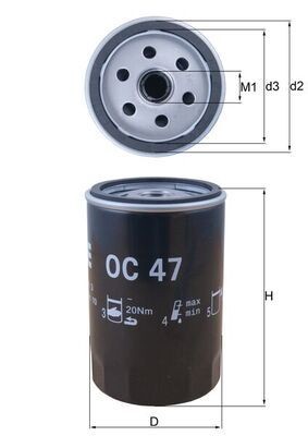 OC 47 Eļļas filtrs MAHLE ORIGINAL - Lēti zīmolu produkti