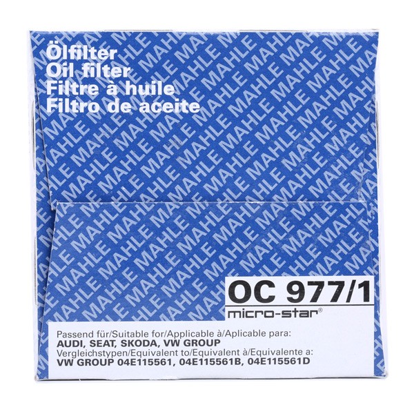 OEM-quality MAHLE ORIGINAL OC 977/1 Engine oil filter