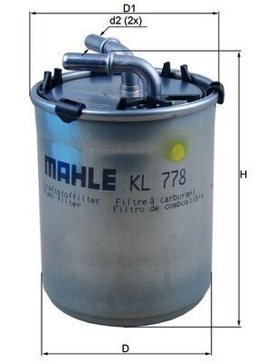 KL 778 Brændstof-filter MAHLE ORIGINAL original kvalitet