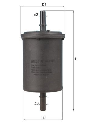 KL416/1 Fuel filter 70542100 MAHLE ORIGINAL In-Line Filter, 8mm, 8,0mm