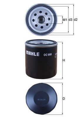 MAHLE ORIGINAL OC 988 Engine oil filter 3/4
