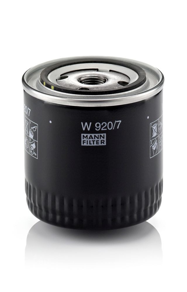 MANN-FILTER W 920/7 y Oil filter 3/4-16 UNF, with one anti-return valve, with seal, Spin-on Filter