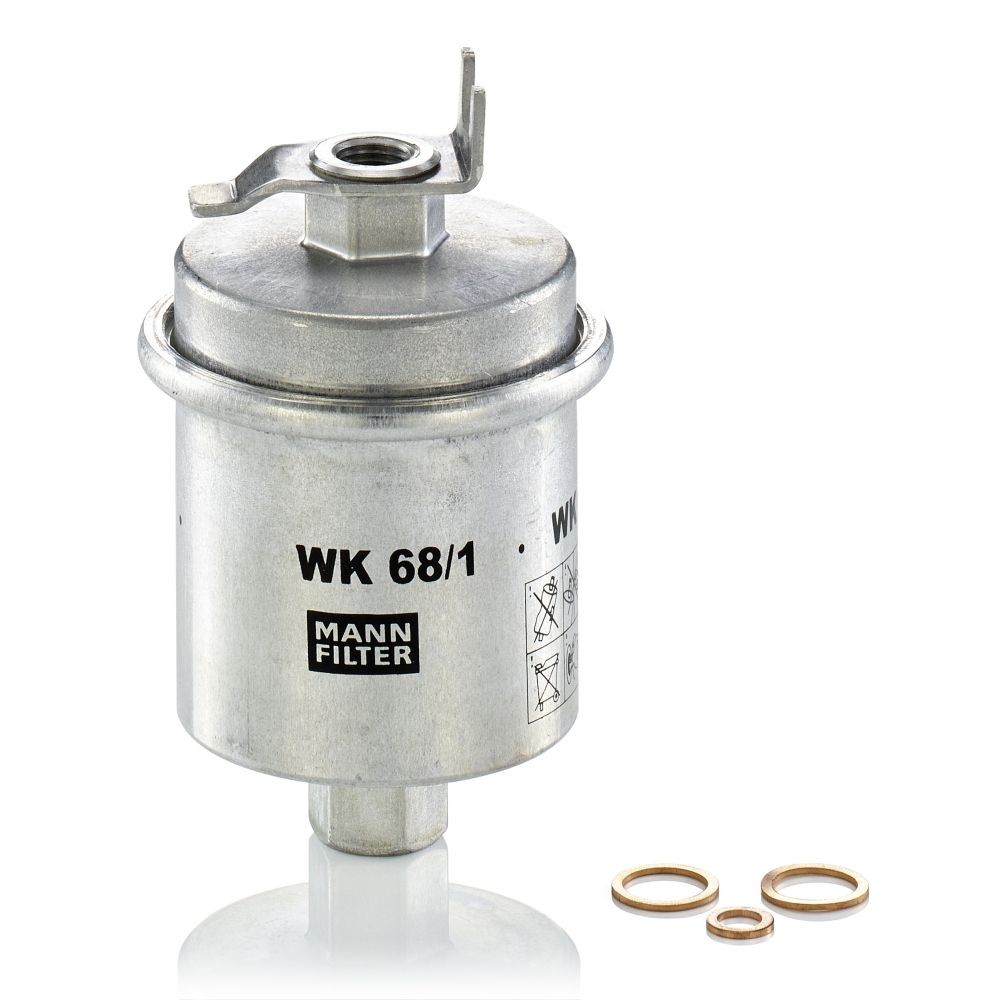 MANN-FILTER with seal Height: 102mm Inline fuel filter WK 68/1 x buy