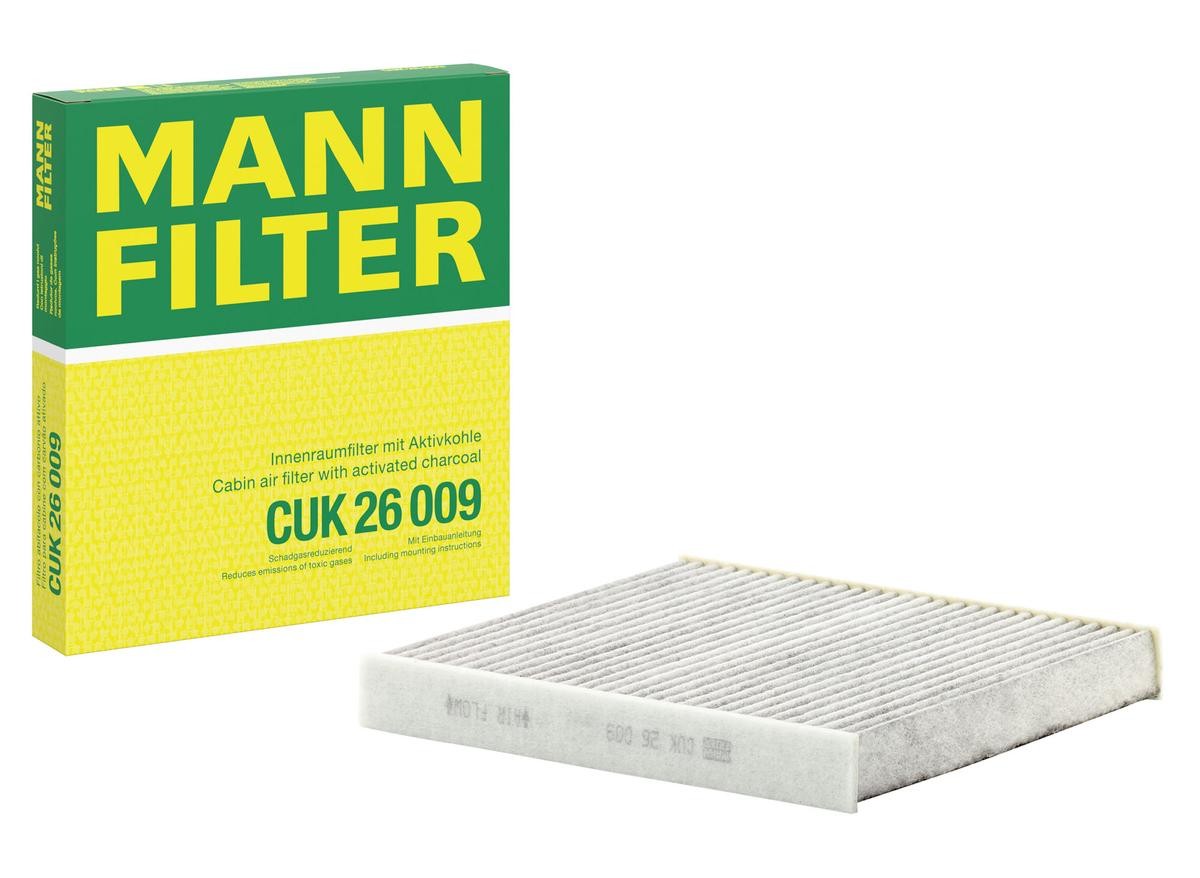 MANN-FILTER CUK26009 Air conditioner filter Activated Carbon Filter, 254 mm x 235 mm x 32 mm