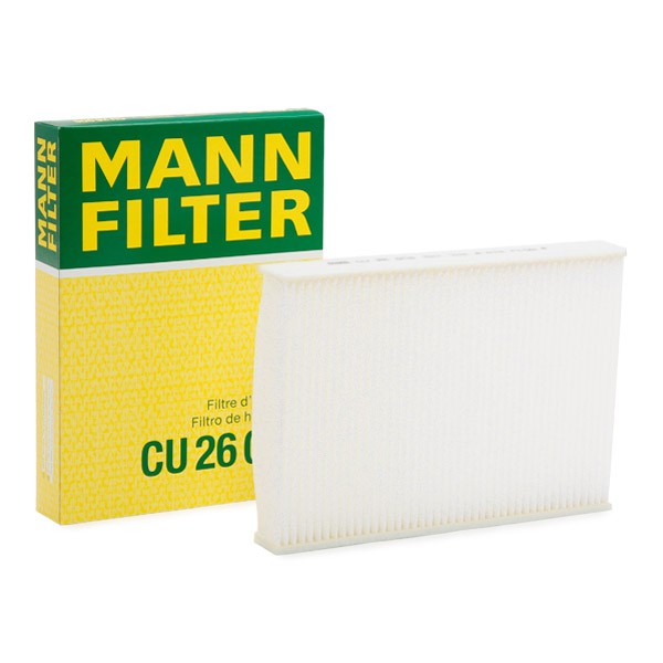MANN-FILTER Particulate Filter, 254 mm x 182 mm x 35 mm Width: 182mm, Height: 35mm, Length: 254mm Cabin filter CU 26 006 buy