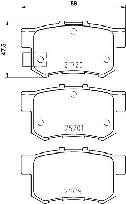 P 79 027 BREMBO Brake pad set SUZUKI with acoustic wear warning, with anti-squeak plate, with accessories