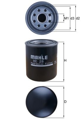 76827901 MAHLE ORIGINAL 135,5 mm Filter, operating hydraulics HC 28 buy