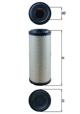 MAHLE ORIGINAL LX 2958 Air filter 273,5mm, 104,0mm, Filter Insert