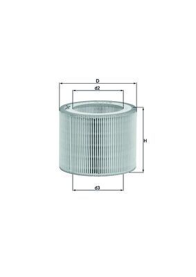 MAHLE ORIGINAL LX 3009 Air filter 79,0mm, 100,0mm, Filter Insert