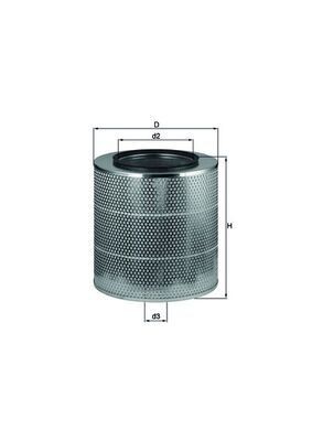 MAHLE ORIGINAL LX 2814 Air filter 367,5mm, 351,0mm, Filter Insert