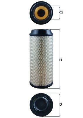 MAHLE ORIGINAL LX 3008 Air filter 322,0mm, 124,0mm, Filter Insert