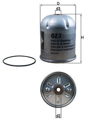 76542708 MAHLE ORIGINAL Centrifuge Inner Diameter 2: 13, 10mm, Ø: 92mm, Height: 122,0mm Oil filters OZ 3D buy