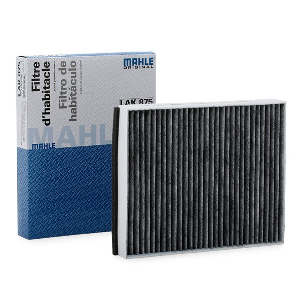 70591380 MAHLE ORIGINAL Activated Carbon Filter, 255,0, 260,0 mm x 201, 202 mm x 35,0, 36,0 mm Width: 201, 202mm, Height: 35,0, 36,0mm, Length: 255,0, 260,0mm Cabin filter LAK 875 buy