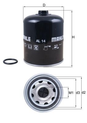 78573735 MAHLE ORIGINAL Air Dryer Cartridge, compressed-air system AL 14D buy