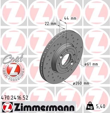 Great value for money - ZIMMERMANN Brake disc 470.2416.52