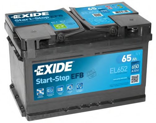 EL652 EXIDE Car battery MAZDA 12V 65Ah 650A B13 EFB Battery