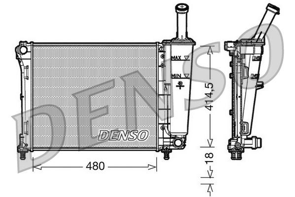 DENSO DRM09161 Engine radiator Aluminium, 480 x 414 x 18 mm