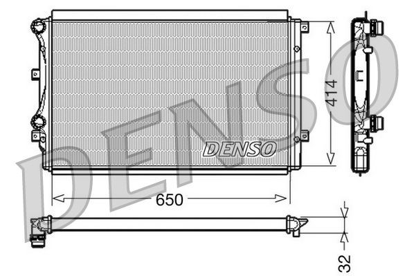 DENSO Aluminium, 650 x 414 x 32 mm Radiator DRM32015 buy