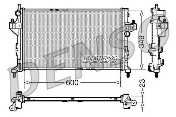 DENSO DRM20045 Engine radiator Aluminium, 600 x 349 x 23 mm