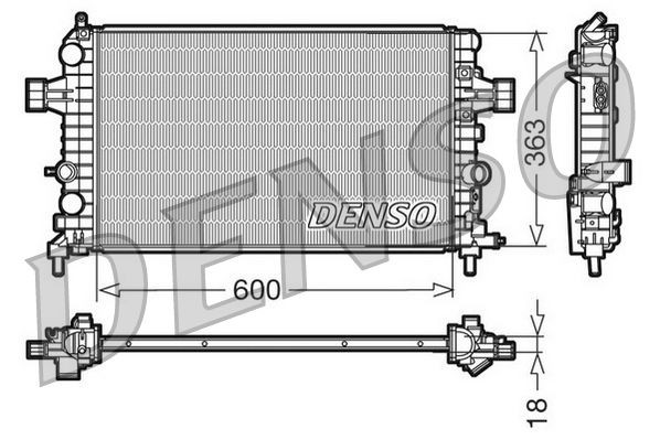 Original DRM20103 DENSO Radiator, engine cooling OPEL