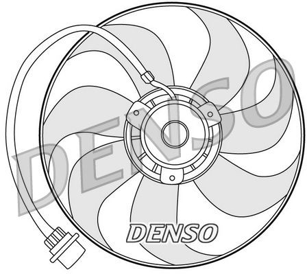 Skoda Díly chlazení motoru autodíly - Ventilátor chladiče DENSO DER32001