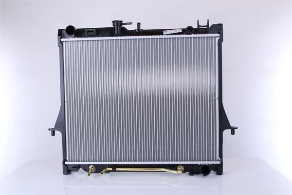 NISSENS 60854 Engine radiator Aluminium, 475 x 588 x 26 mm, with oil cooler, without gasket/seal, without expansion tank, without frame, Brazed cooling fins