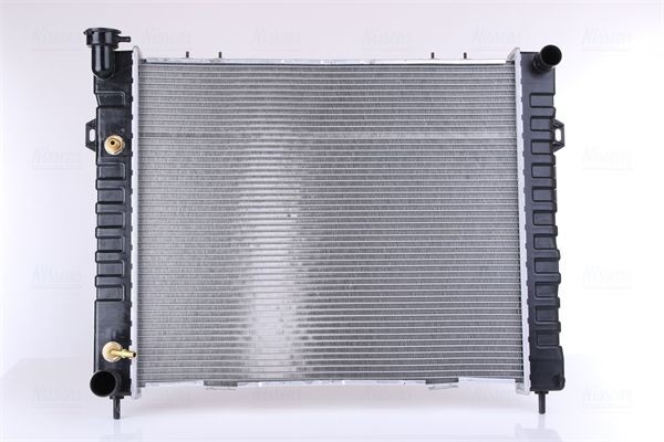 NISSENS 609891 Engine radiator Aluminium, 565 x 489 x 32 mm, with oil cooler, without gasket/seal, without expansion tank, without frame, Brazed cooling fins