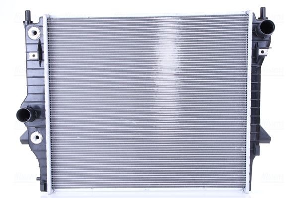 NISSENS 66708 Engine radiator Aluminium, 570 x 509 x 26 mm, with oil cooler, without gasket/seal, without expansion tank, without frame, Brazed cooling fins