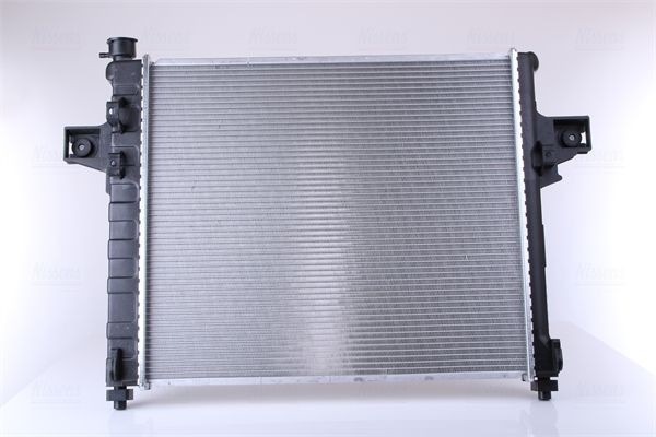 NISSENS 61023 Engine radiator Aluminium, 593 x 507 x 26 mm, with oil cooler, without gasket/seal, without expansion tank, without frame, Brazed cooling fins