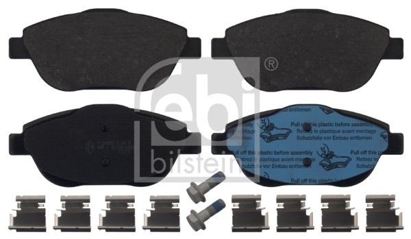 24883 FEBI BILSTEIN Front Axle, excl. wear warning contact, with fastening material Width: 59,2mm, Thickness 1: 18mm Brake pads 16888 buy