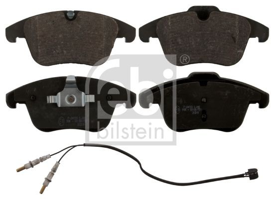 FEBI BILSTEIN 16889 Brake pad set Front Axle, incl. wear warning contact, with piston clip