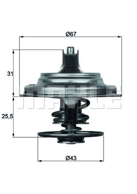 TX 23 75D BEHR THERMOT-TRONIK Coolant thermostat IVECO Opening Temperature: 75°C, with seal