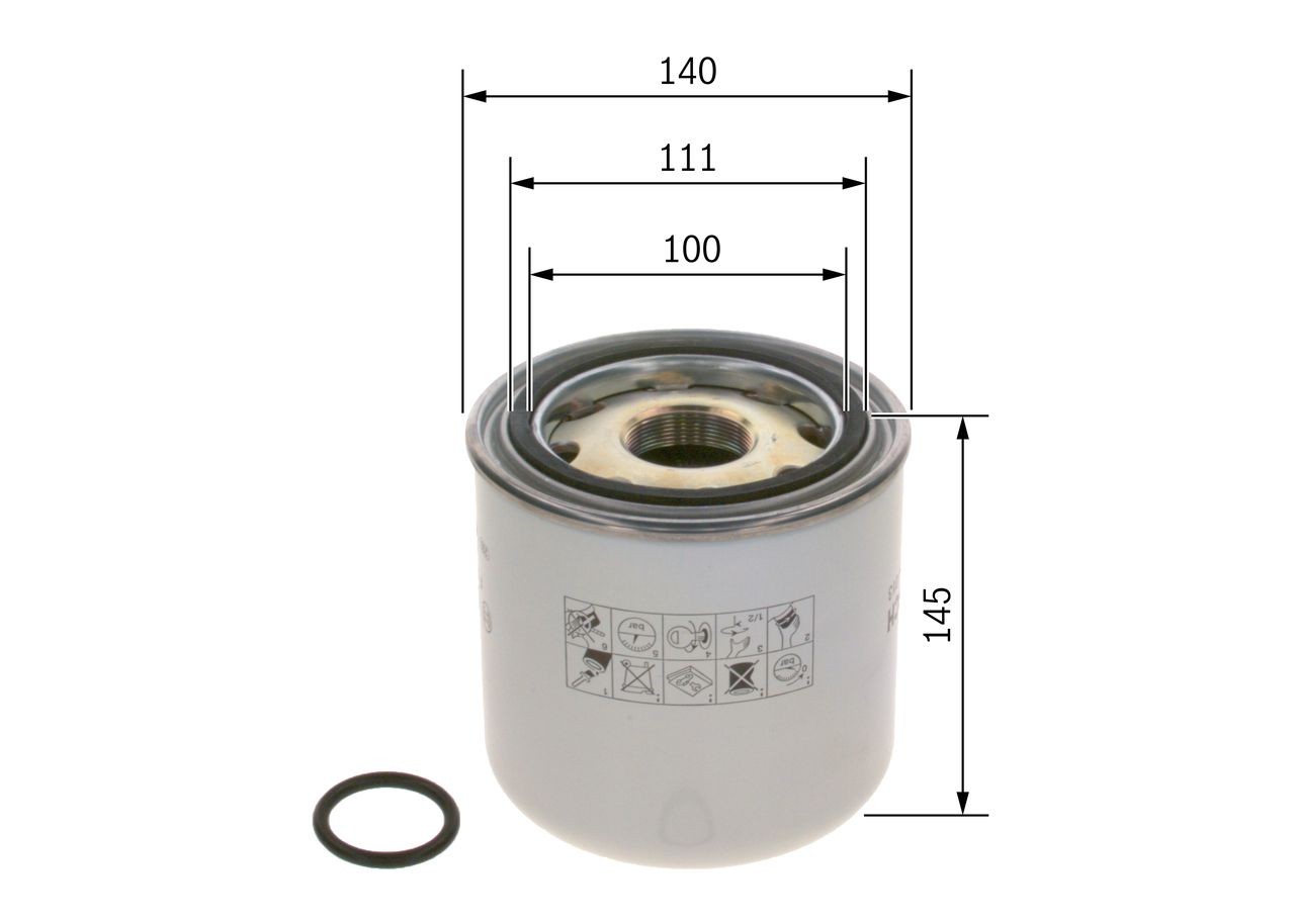 OEM-quality BOSCH F 026 404 013 Air Dryer Cartridge, compressed-air system