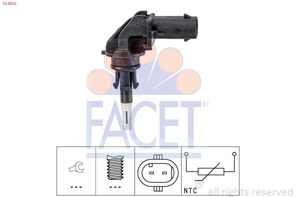 FACET 10.4032 Sender Unit, intake air temperature Made in Italy - OE Equivalent